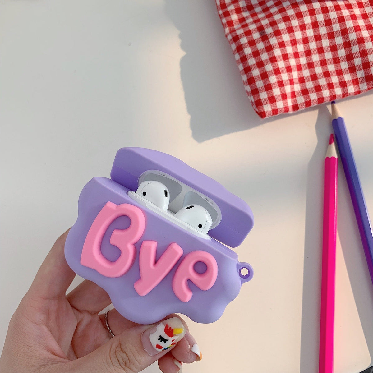 AirPod 2 Case 3D HI BYE Cloud  Earphone Cases For Apple Airpods Case Cute Cover