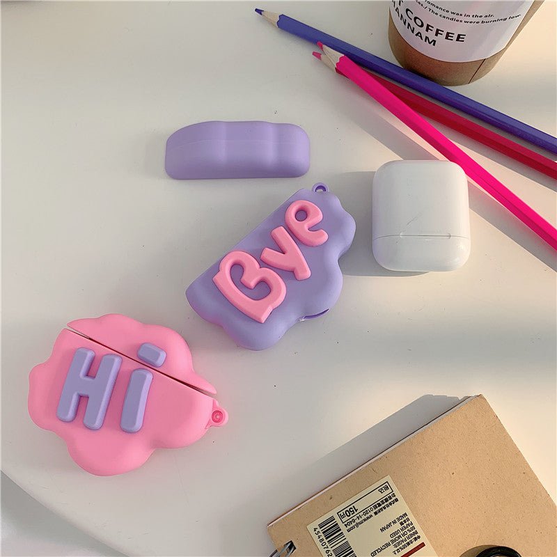 AirPod 2 Case 3D HI BYE Cloud  Earphone Cases For Apple Airpods Case Cute Cover